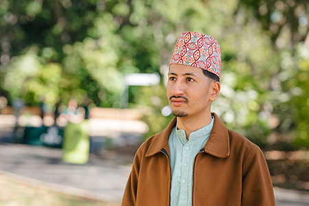 Bikash Jung Kunwar standing outdoors at Rockhampton campus